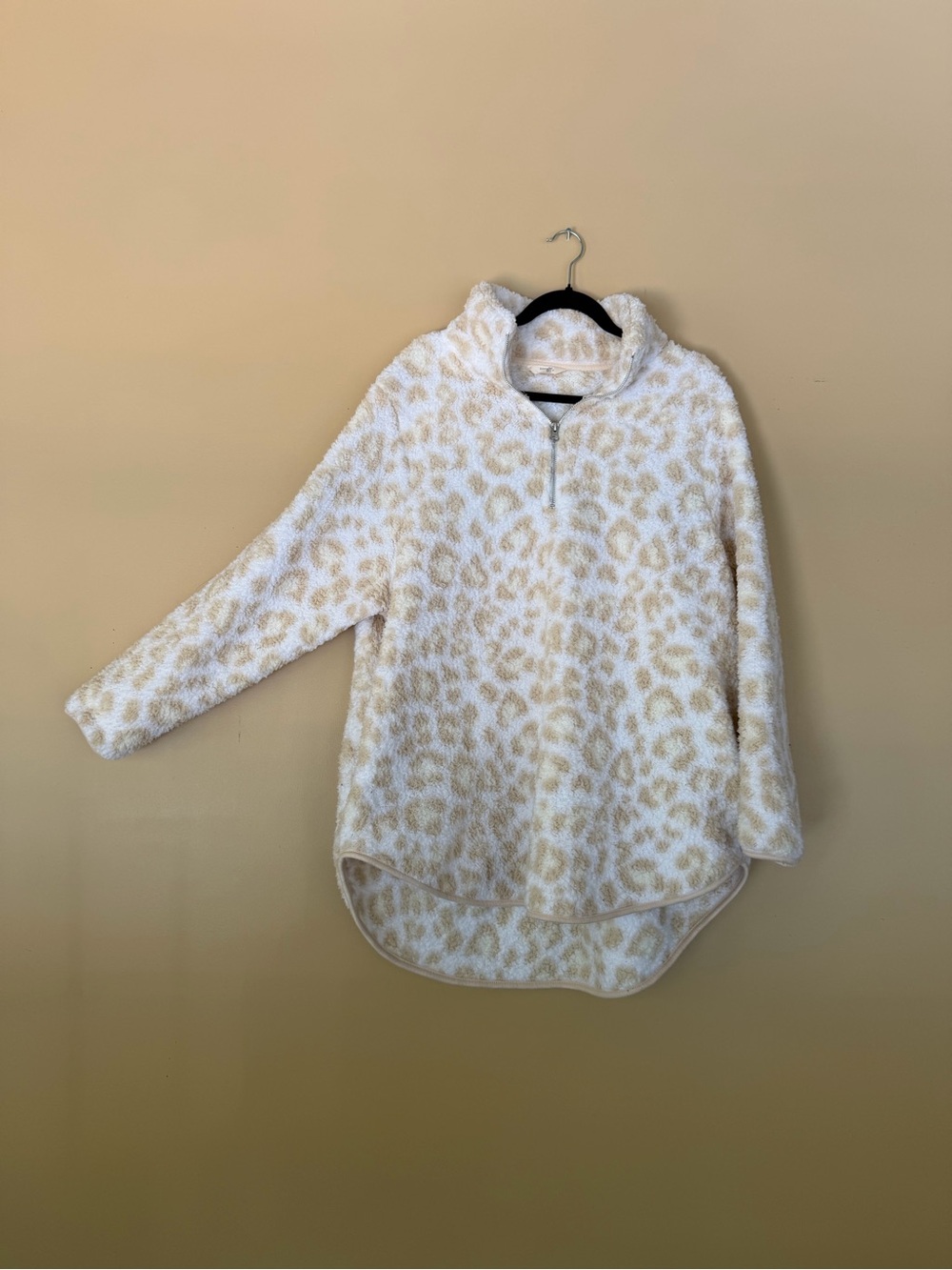 Terra & Sky Cream Sherpa Zip Jacket with Tan Trim
